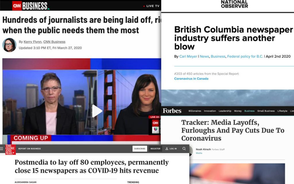 COVID-19 amplifying media closures, layoffs, wage cuts: a “mass extinction” effect